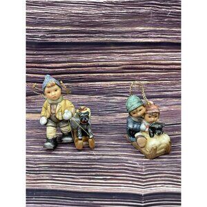 2 Berta Hummel Goebel Christmas Ornaments “Off We Go” & “Away We Go”